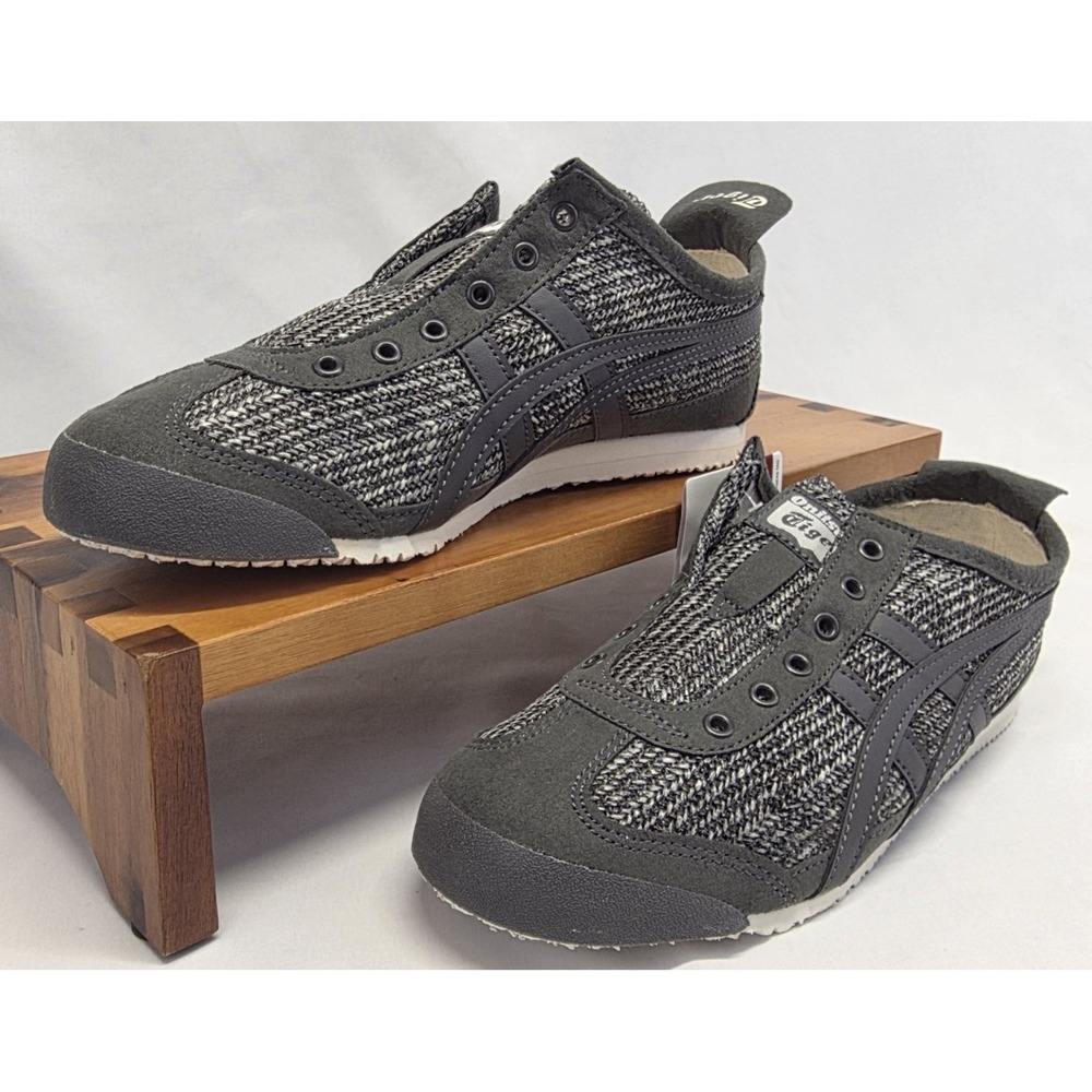 Onitsuka Tiger Mexico 66 Slip-On Rare 1182A046 Gray Tweed Unisex 6.5 NWT - Picture 2 of 12